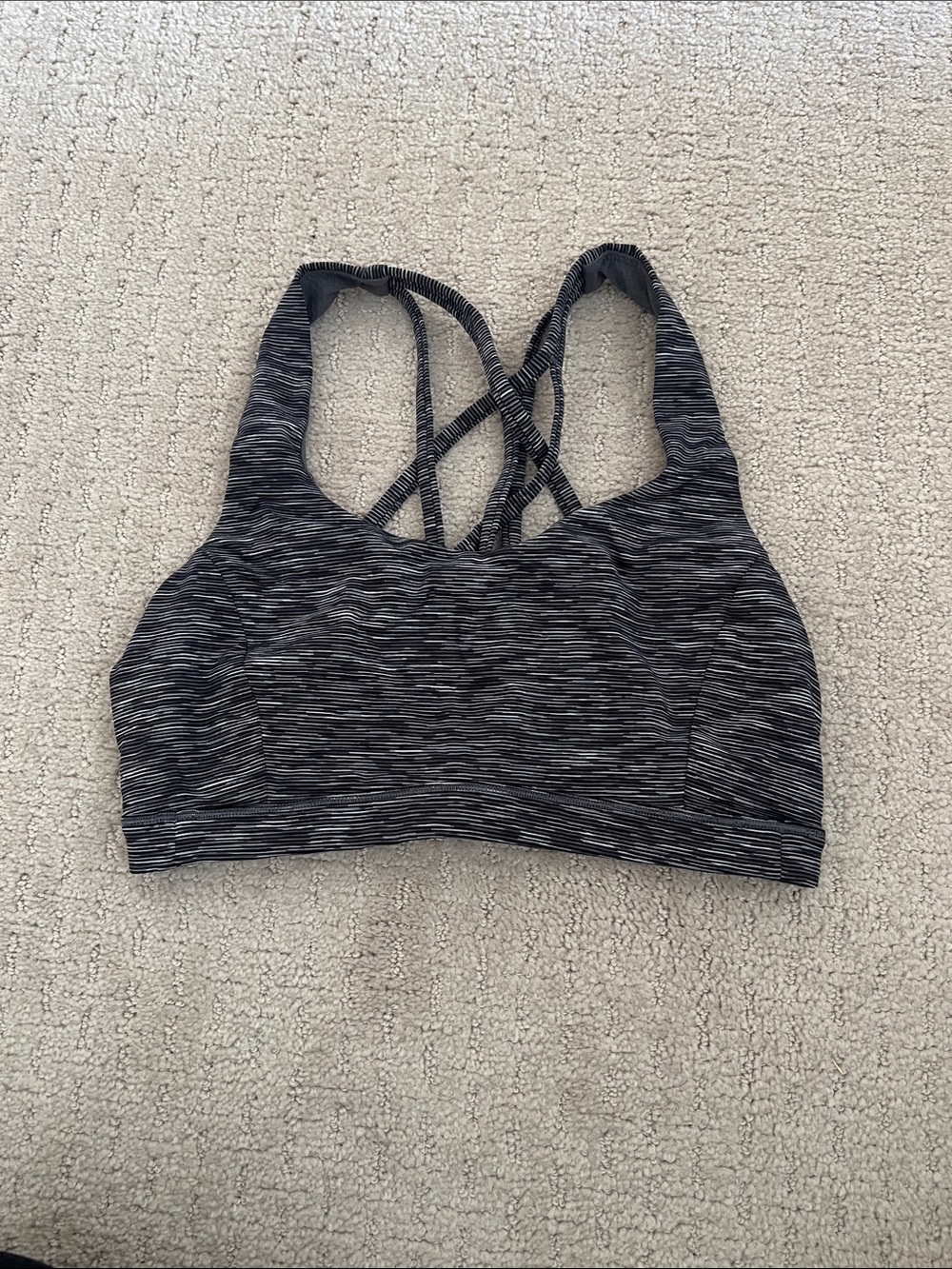 lululemon athletica Strappy Space-Dye Sports Bra - Black/Gray